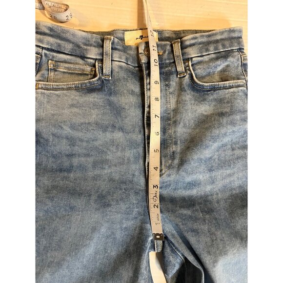 7 For All Mankind Ultra High Rise Skinny Flare Jeans Light Wash Size 27 stretchy - Picture 13 of 16